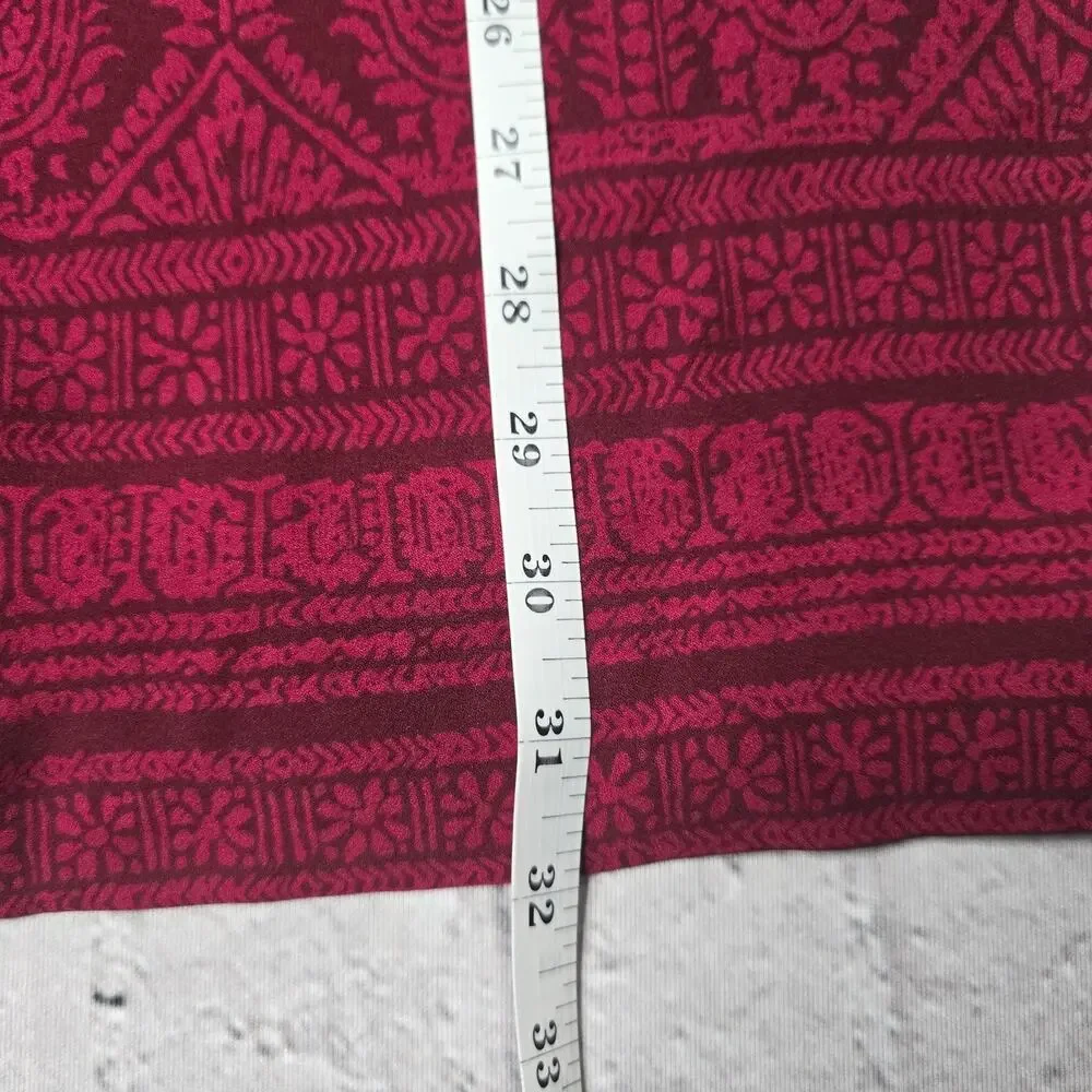 Talbots Vintage‎ 100% Silk Shell Paisley Bordeaux Deadstock Midi Skirt New 14P